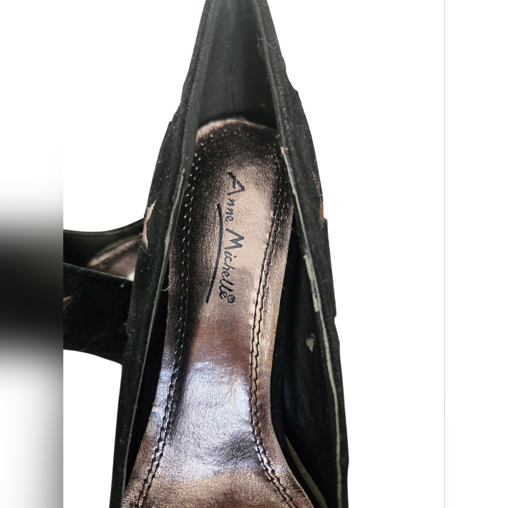 Anne Michelle Black Star Heels Size 8.5 - Picture 4 of 6
